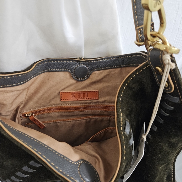 COPY - NWT Hobo Pier Suede Shoulder crossbody Bag Purse Dark Green Herb Whip st… - Picture 9 of 9